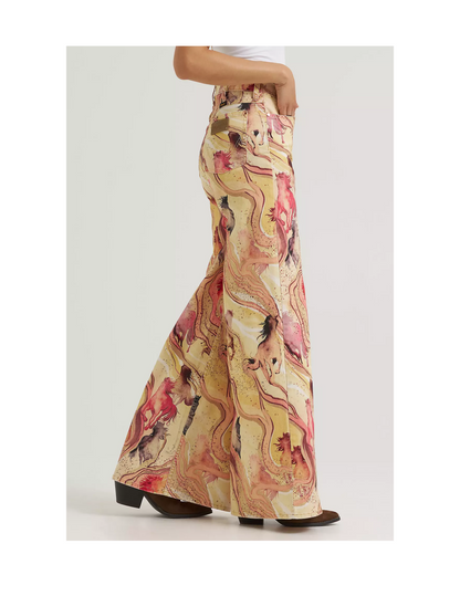 Wrangler x Lainey Wilson Marble Horse Wide Leg Jeans - PANTS