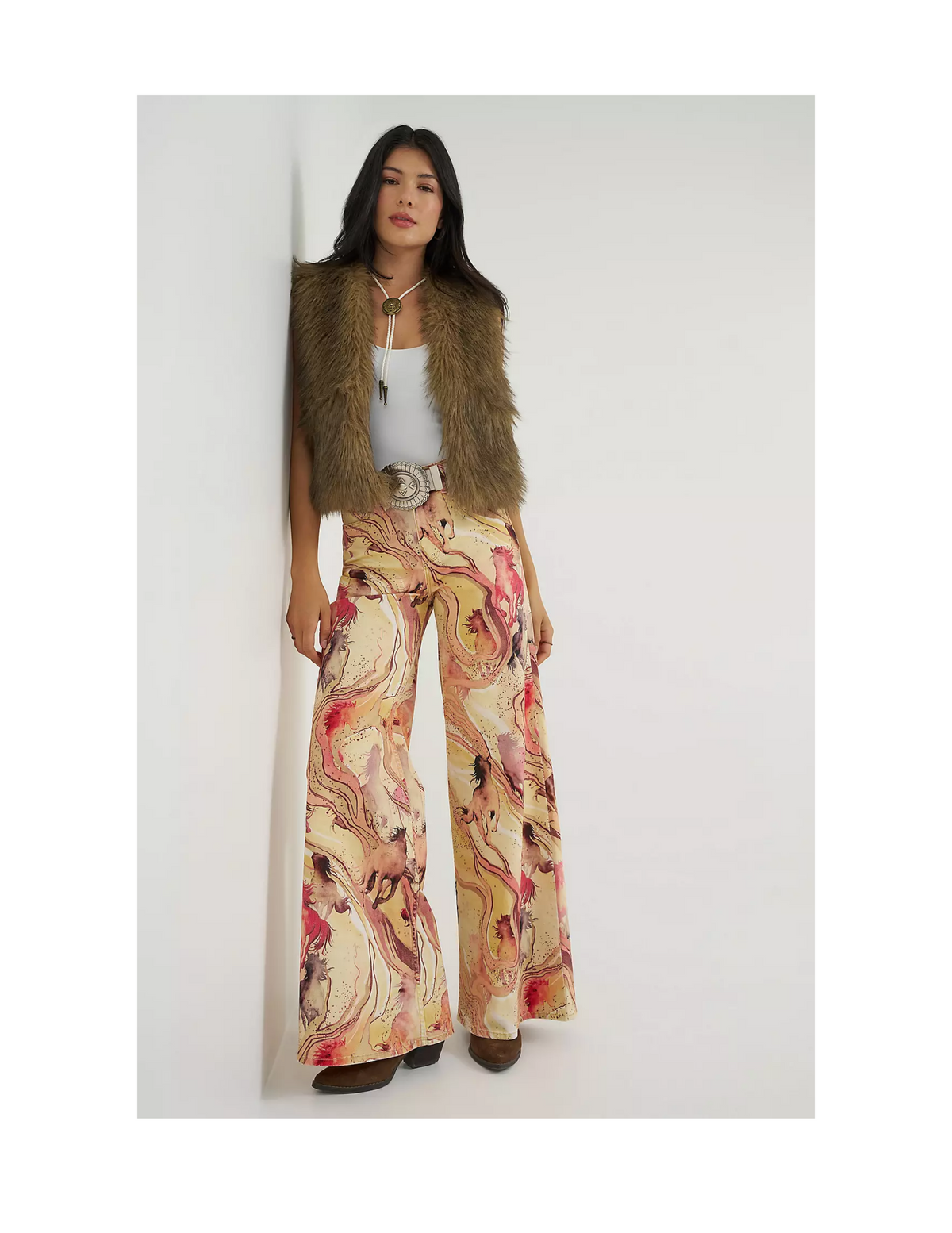 Wrangler x Lainey Wilson Marble Horse Wide Leg Jeans - PANTS