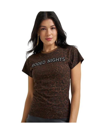 Wrangler x Lainey Wilson Rodeo Nights Leopard Print T-Shirt - CREWS