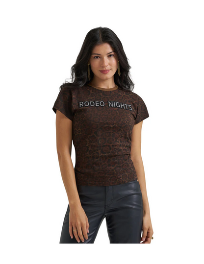 Wrangler x Lainey Wilson Rodeo Nights Leopard Print T-Shirt - CREWS