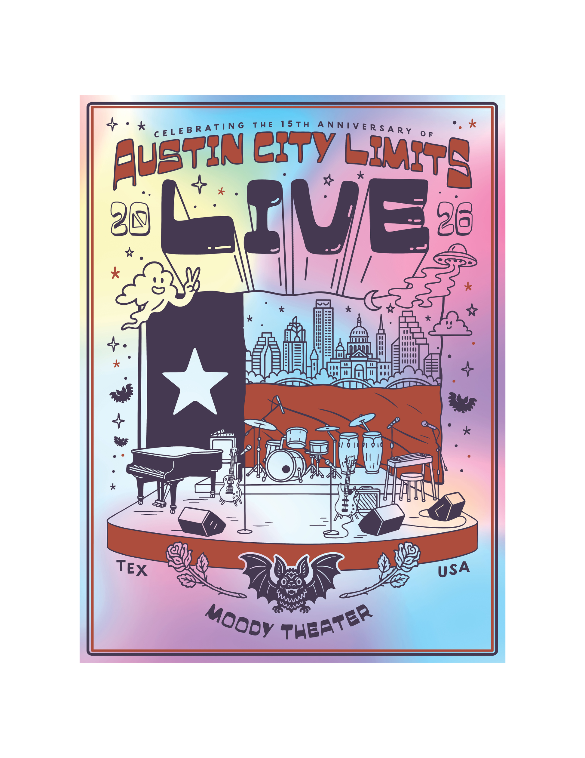 ACL Live 15th Anniversary Holographic Poster - POSTERS Item Subclass