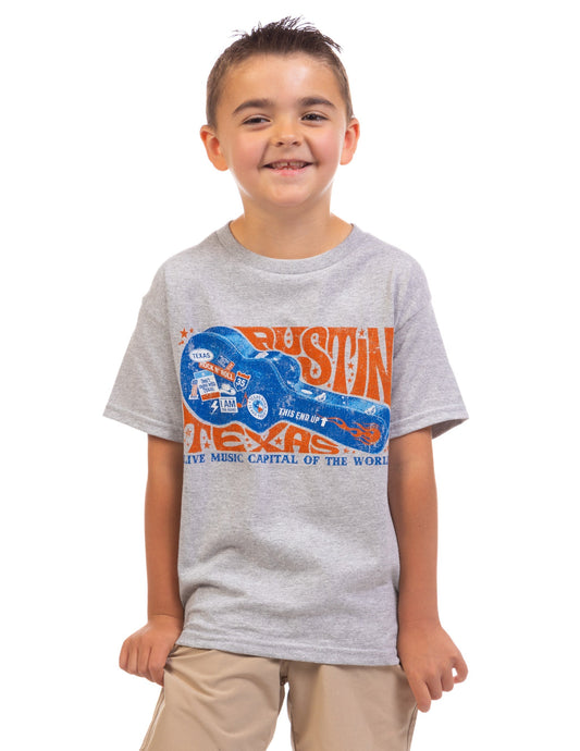 ACL Live Guitar Case Youth T-Shirt - GRAY / MD - KIDS APPAREL