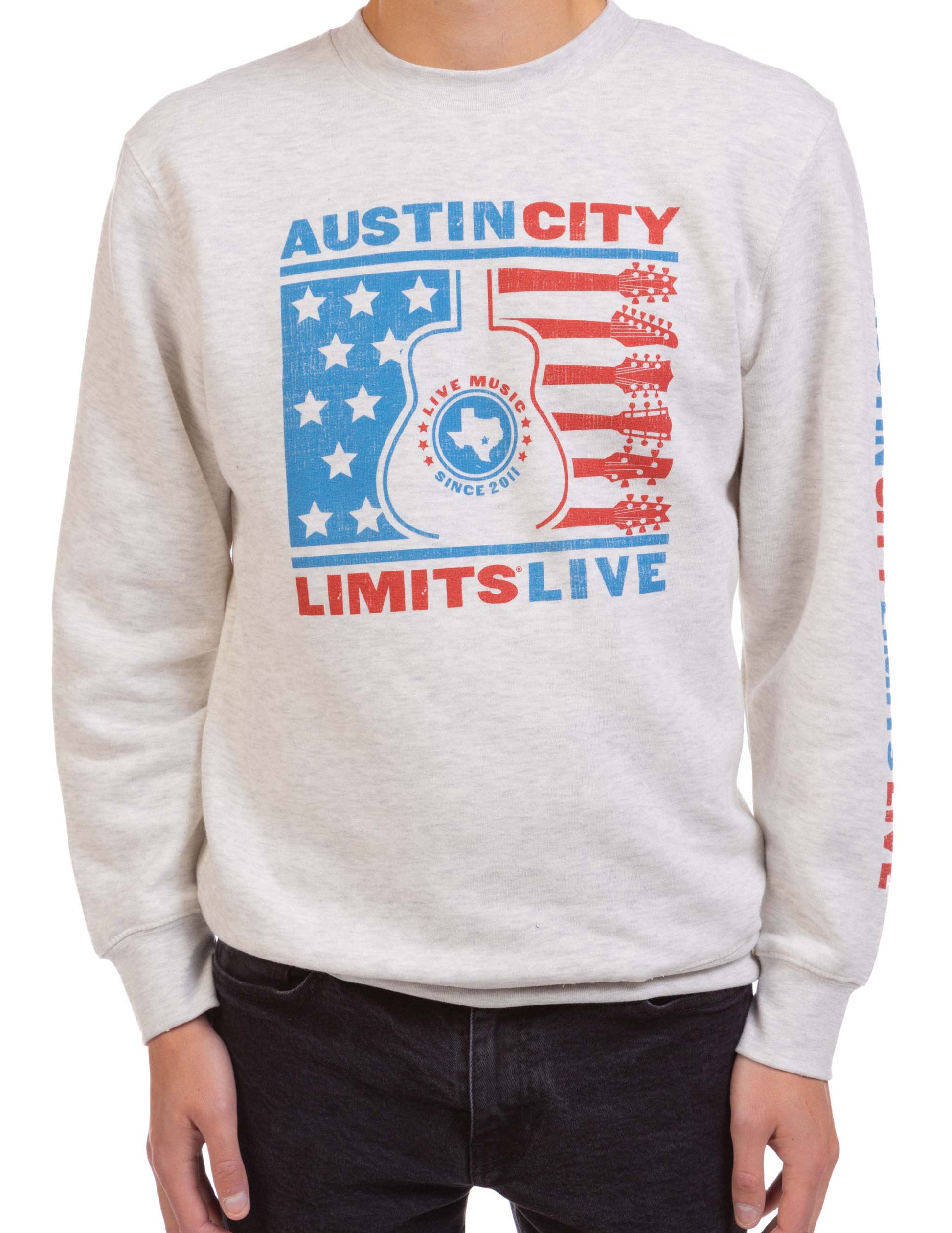 ACL Live Guitar Flag Crew - OATMEAL / SM - FLEECE