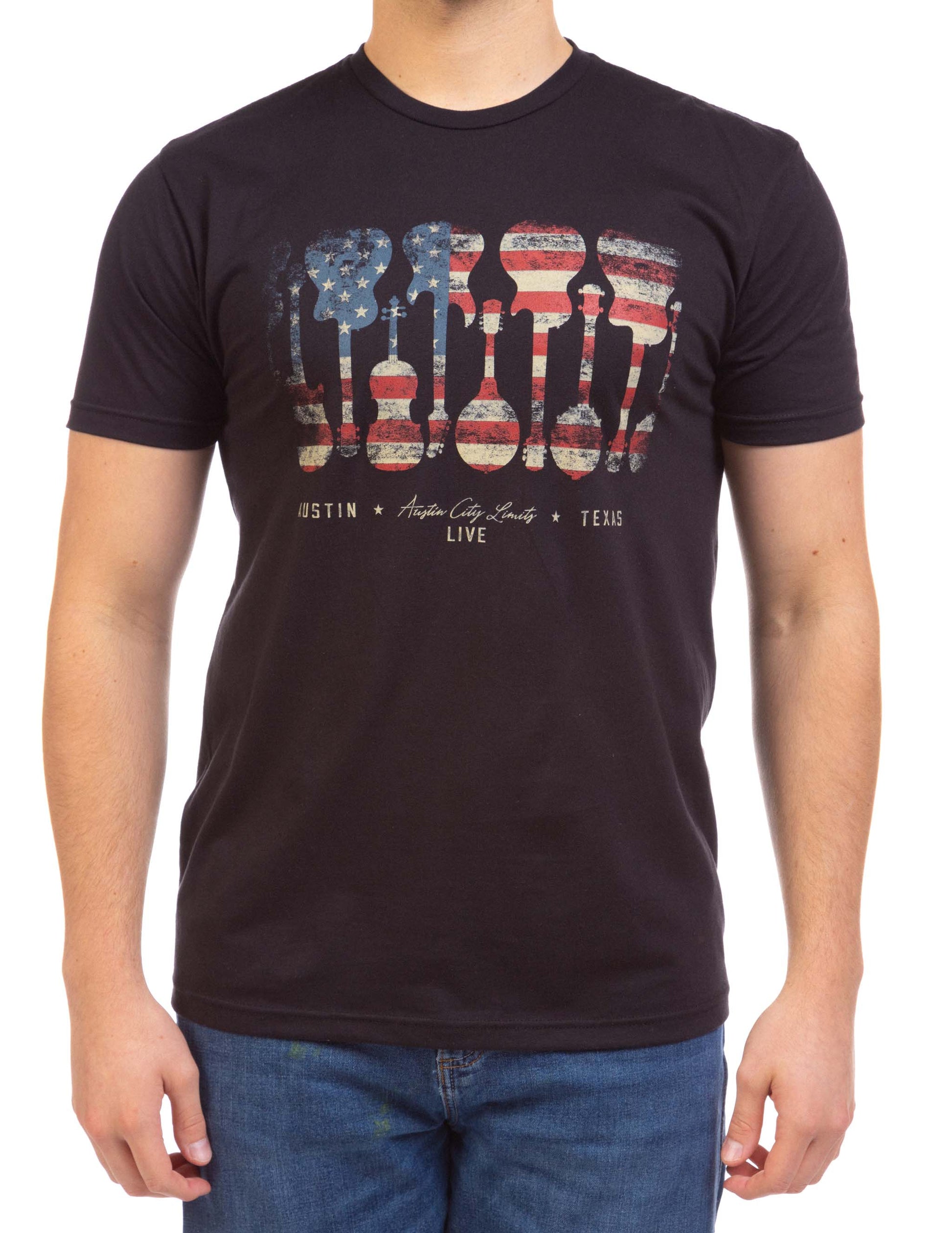 ACL Live Patriotic Guitars and Banjos T-Shirt - BLACK / SM - S/S
