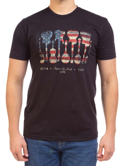 ACL Live Patriotic Guitars and Banjos T-Shirt - BLACK / SM - S/S