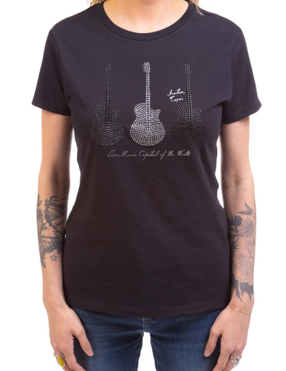 ACL Live Rhinestone Guitar Trio T-Shirt - S/S