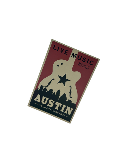 ACL Live Skyline Guitar Postcard - SOUVENIRS