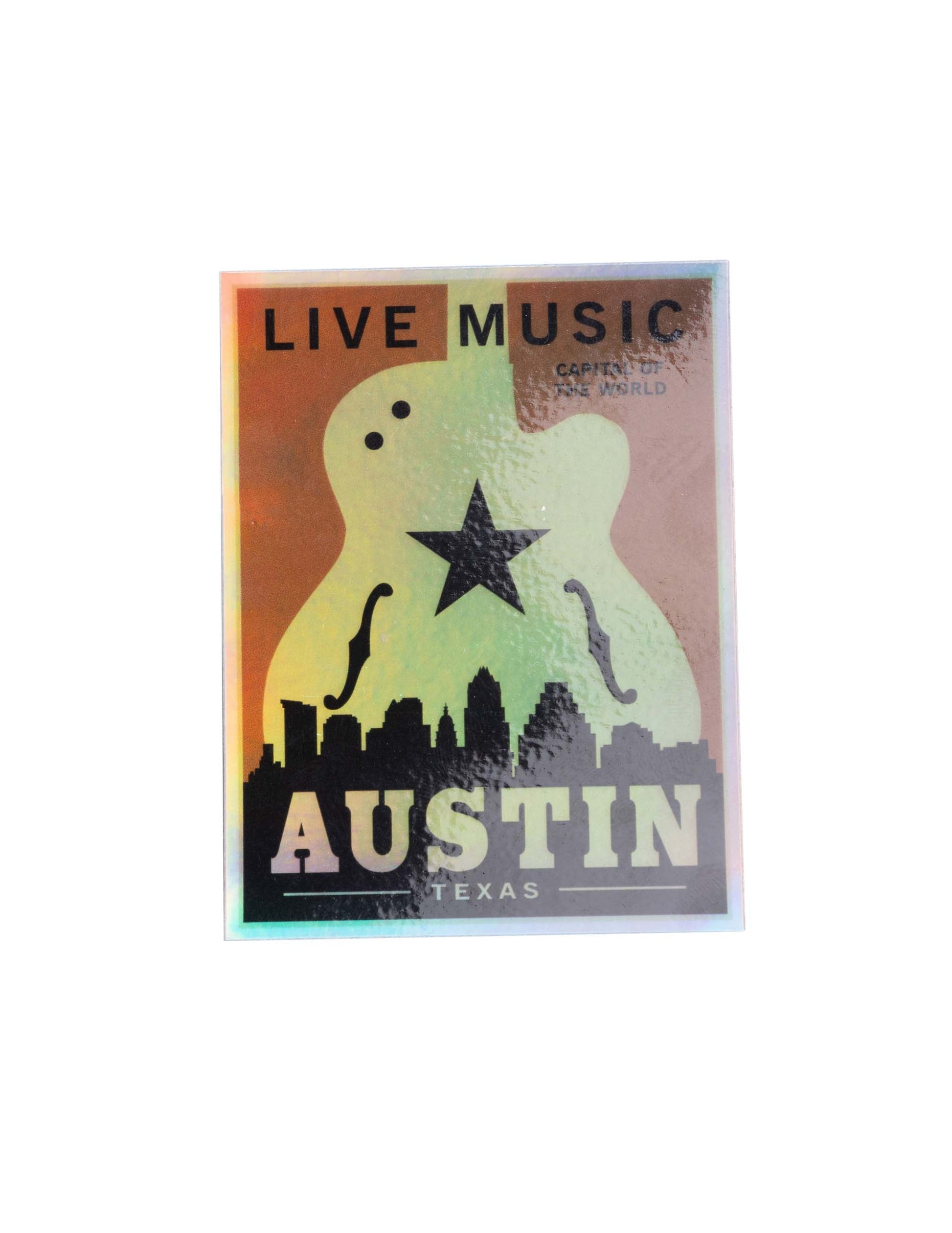Austin Guitar Poster Holographic Decal - SOUVENIRS