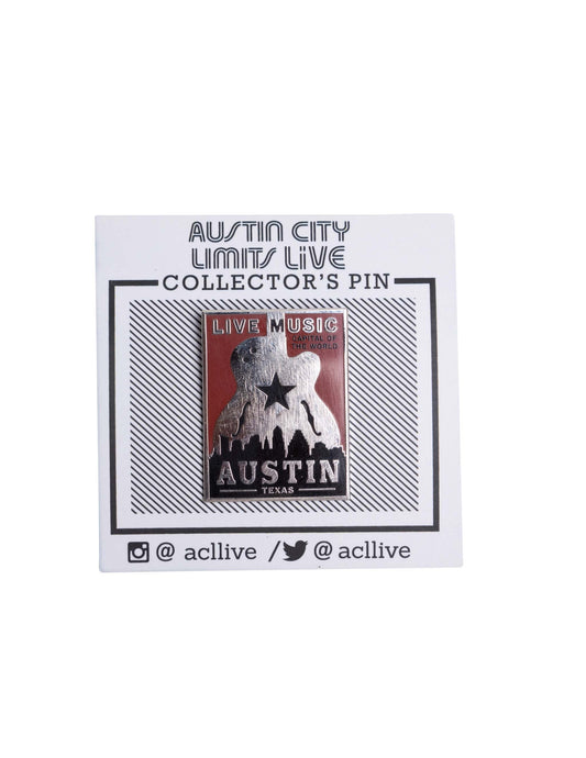 Austin Guitar Poster Lapel Pin - JEWELRY
