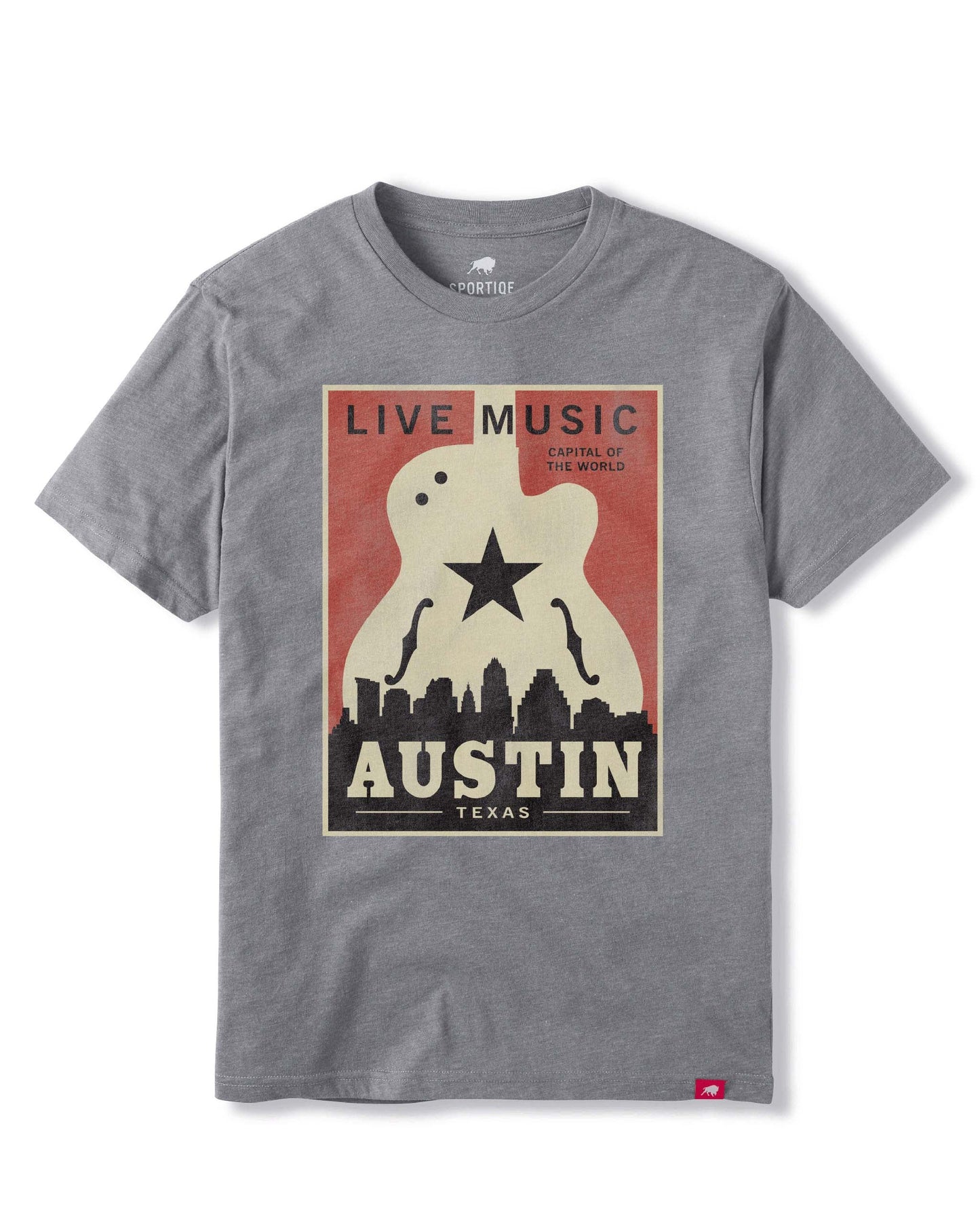 Austin Skyline Guitar Poster T-Shirt - S/S