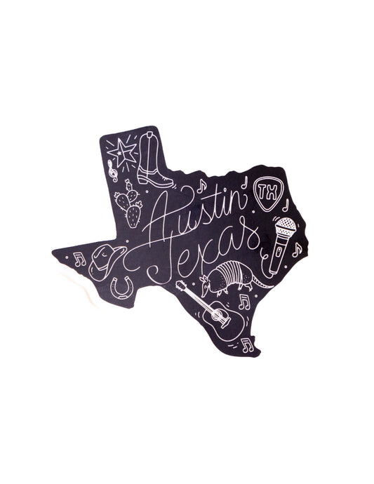 Austin Texas State Outline Decal - SOUVENIRS