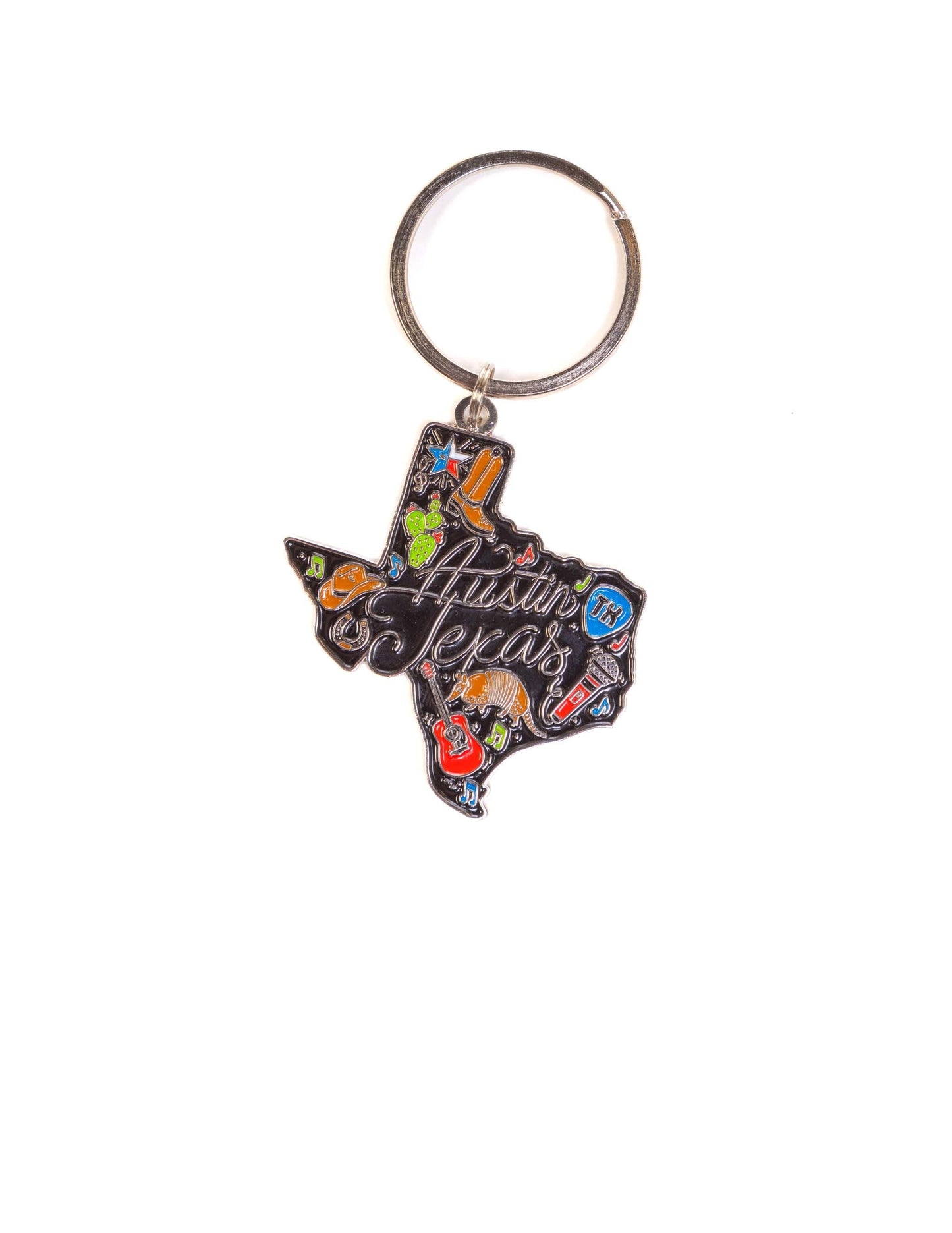 Austin Texas State Outline Keychain - SOUVENIRS