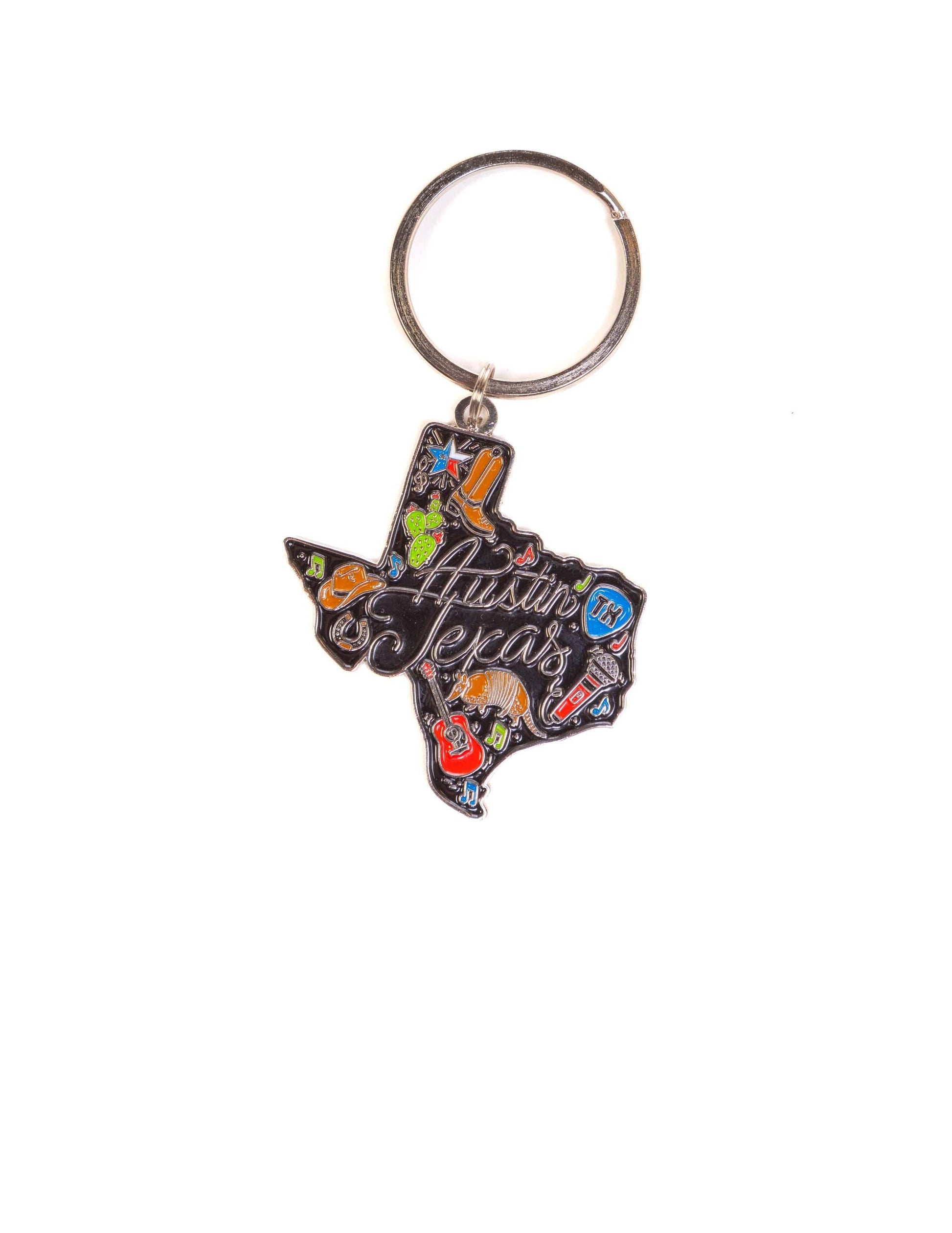 Austin Texas State Outline Keychain - SOUVENIRS