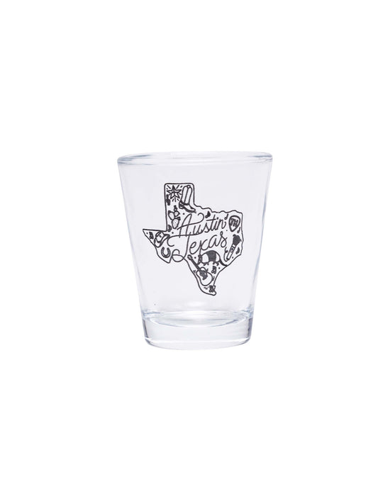 Austin Texas State Outline Shot Glass - DRINKWARE