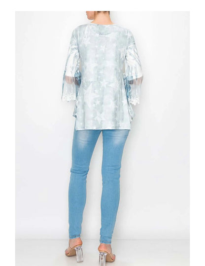 Bell Sleeve Stars Fashion Top - L/S