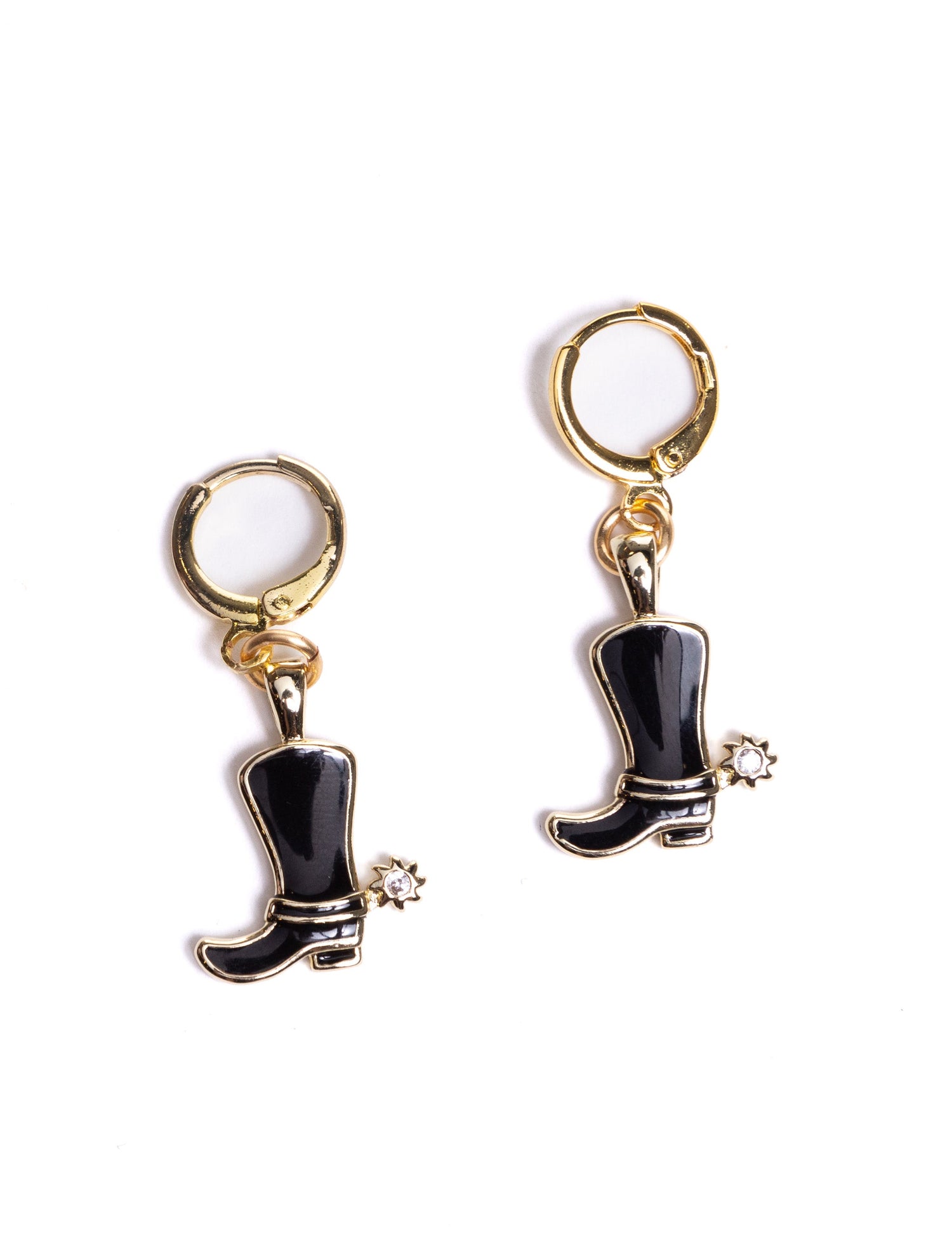 Black Cowboy Boot Huggies - JEWELRY