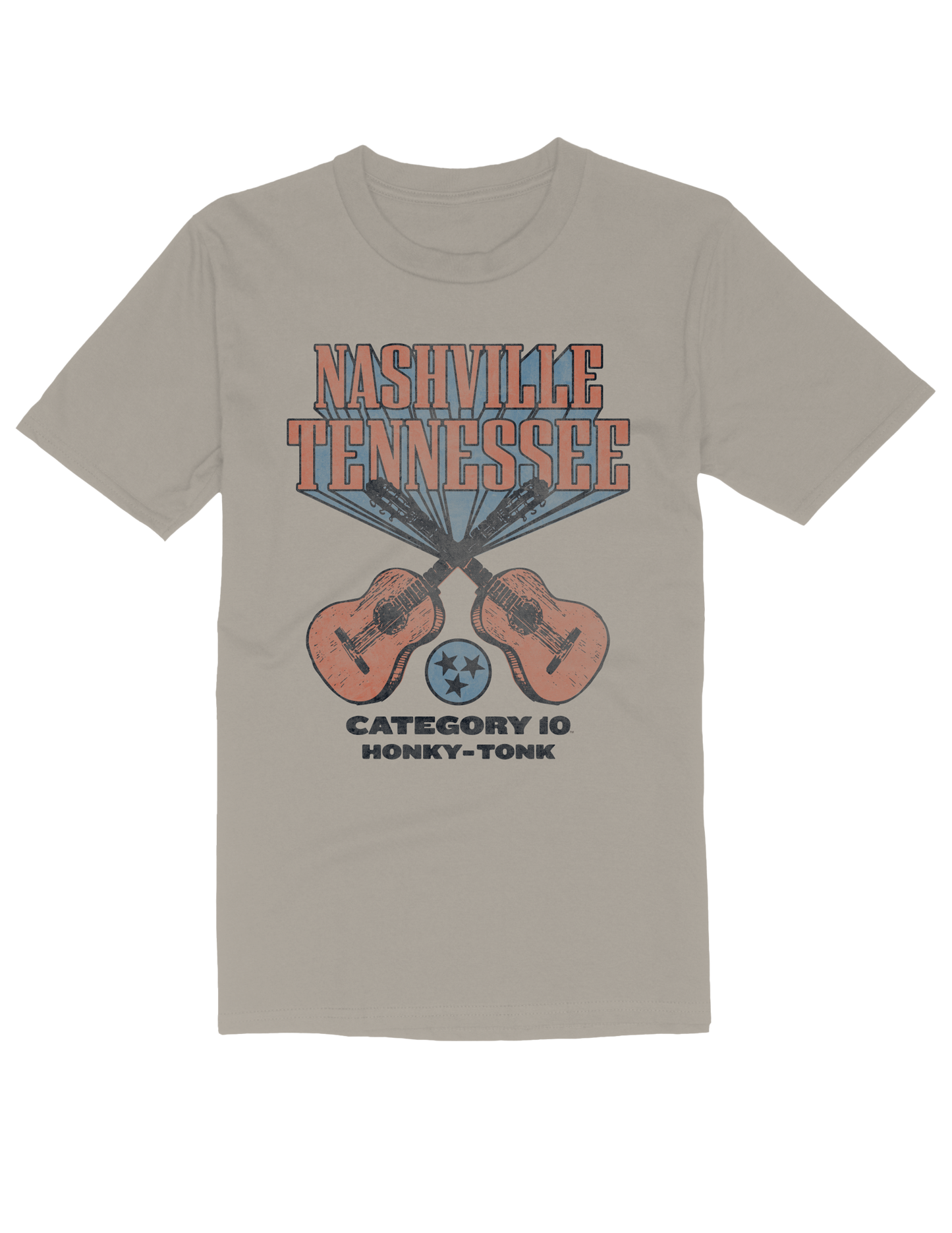 Category 10 Crossed Guitar Burst T-Shirt - S/S