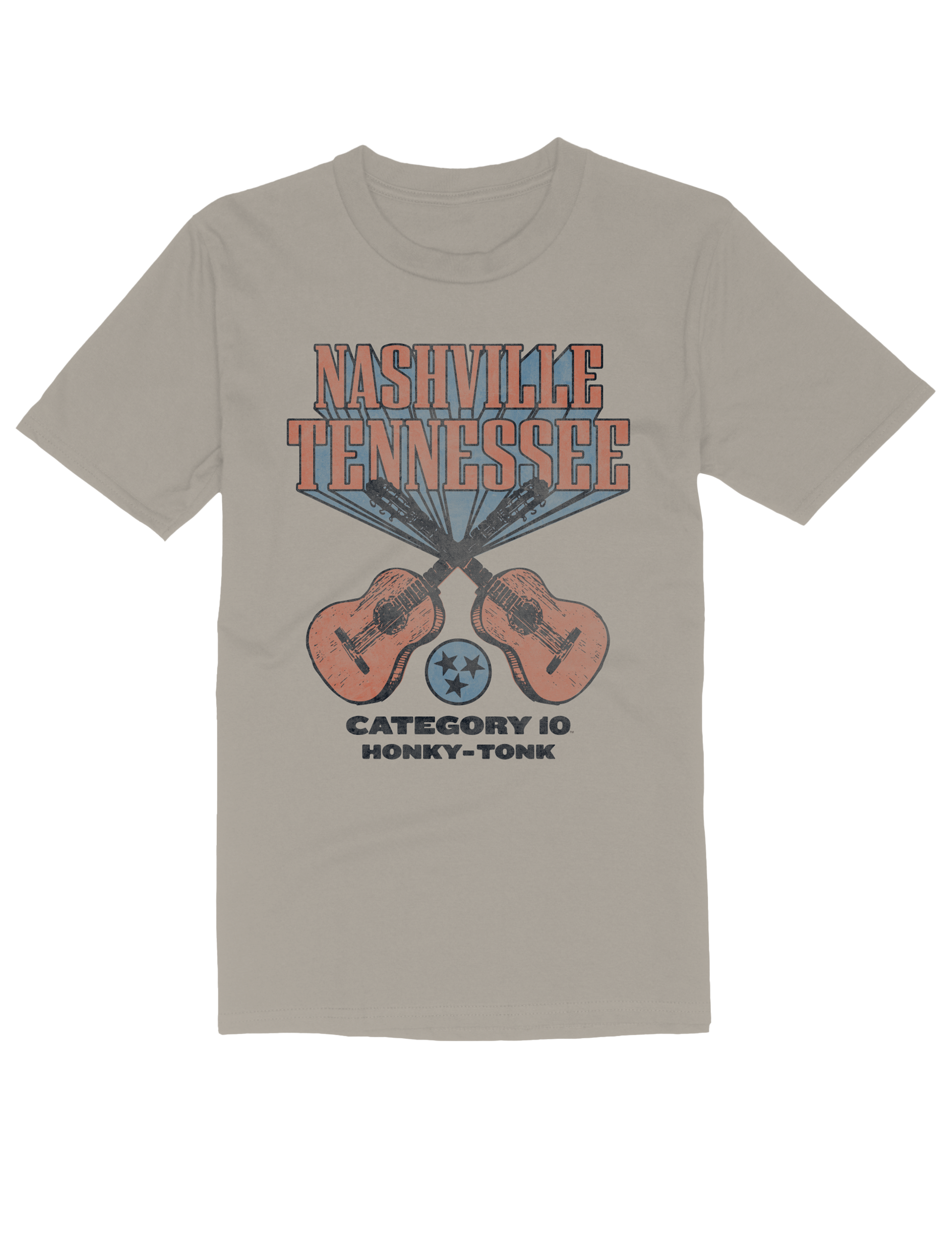 Category 10 Crossed Guitar Burst T-Shirt - S/S