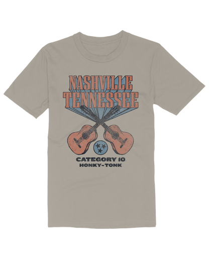 Category 10 Crossed Guitar Burst T-Shirt - S/S