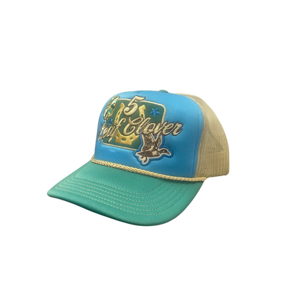 Category 10 Five Leaf Clover Patch Trucker Hat - HATS