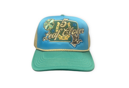 Category 10 Five Leaf Clover Patch Trucker Hat - HATS