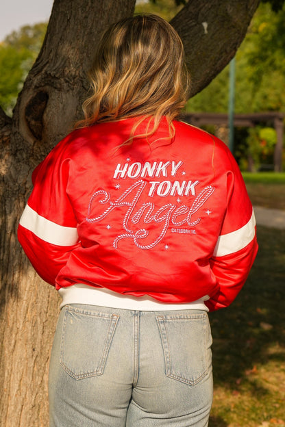 Category 10 Honky Tonk Angel Red Satin Jacket - OUTERWEAR