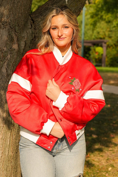 Category 10 Honky Tonk Angel Red Satin Jacket - OUTERWEAR