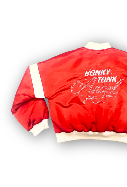 Category 10 Honky Tonk Angel Red Satin Jacket - OUTERWEAR
