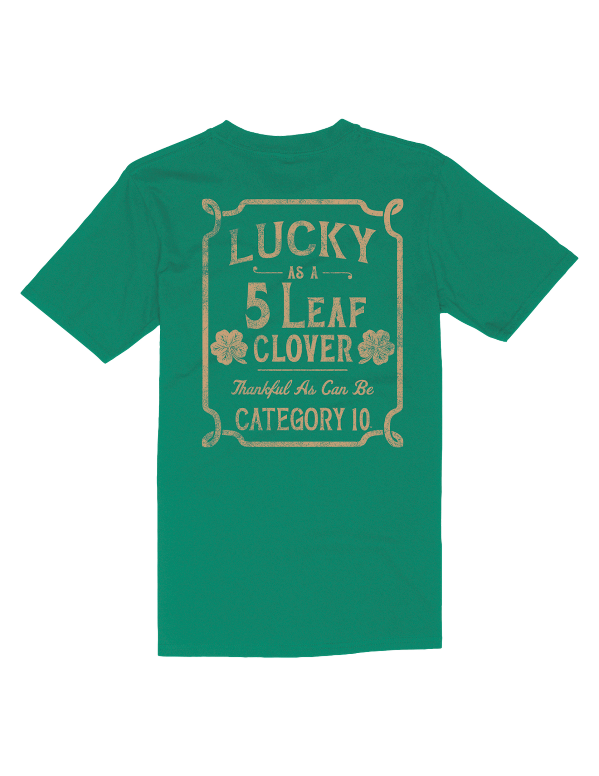 Category 10 Lucky Five Leaf Clover T-Shirt - OpryShop