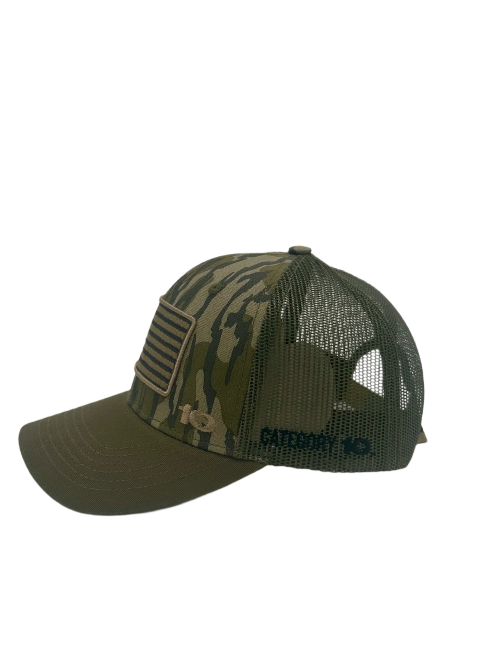 Category 10 Mossy Oak American Flag Hat - HATS
