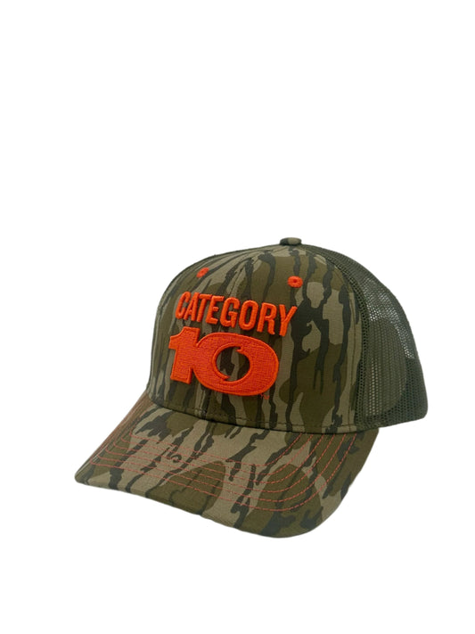 Category 10 Mossy Oak Safety Orange Logo Hat - HATS