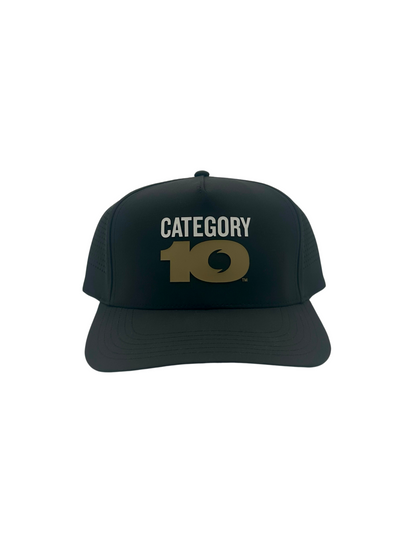 Category 10 Performance Black Logo Hat - HATS