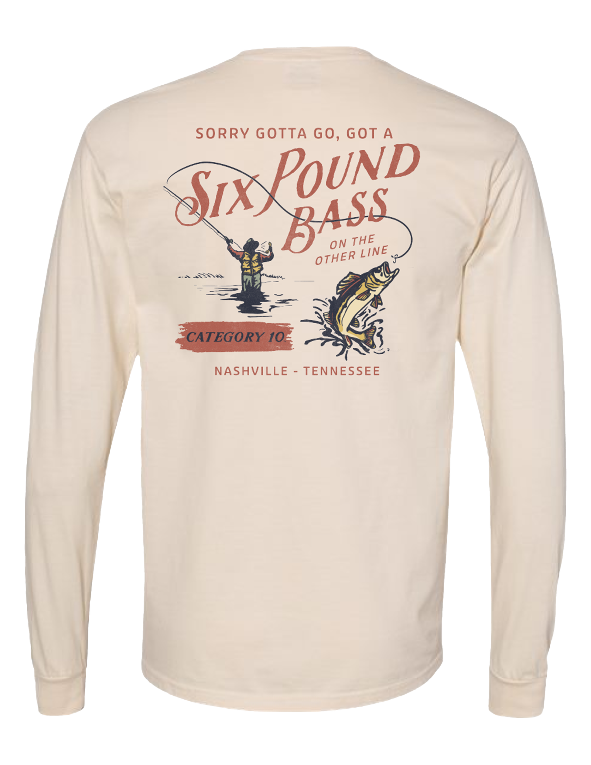 Category 10 Six Pound Bass Long Sleeve T-Shirt - L/S