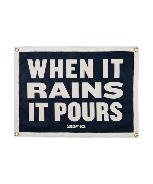 Category 10 When It Rains It Pours Felt Oxford Pennant Banner - DECOR
