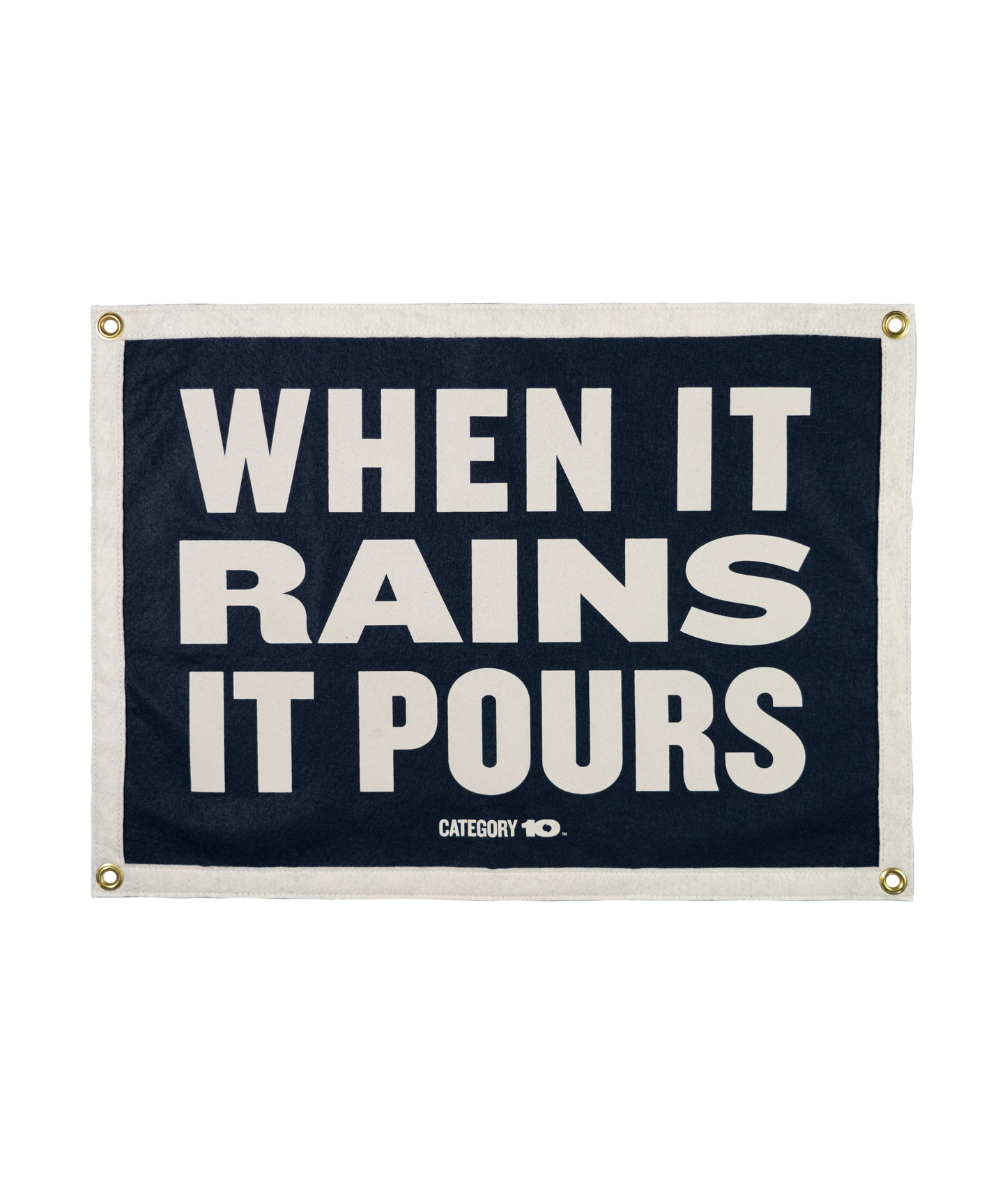 Category 10 When It Rains It Pours Felt Oxford Pennant Banner - DECOR