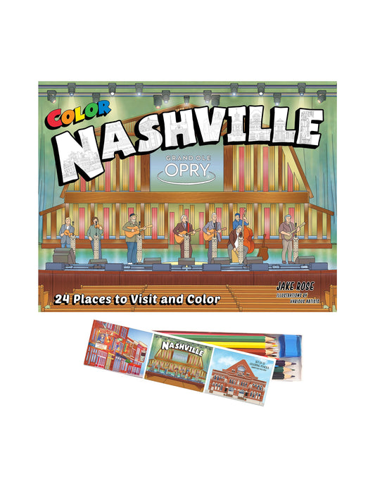 Color Nashville Coloring Book + Colored Pencil Set