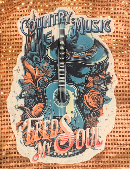 Country Music Feed My Soul Sequin Flannel - L/S