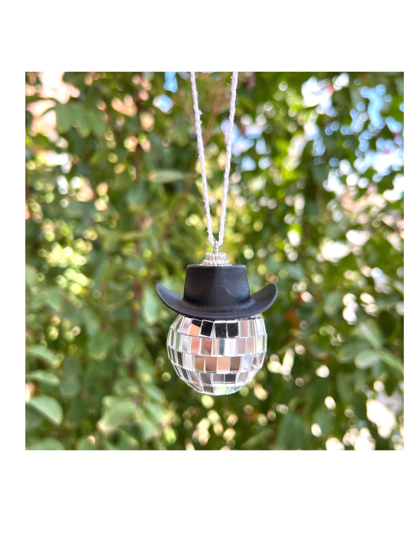 Cowboy Hat Disco Ball Car Charm - BLACK - AUTO