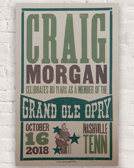Craig Morgan 10th Opry Anniversary Hatch Show Print - POSTERS