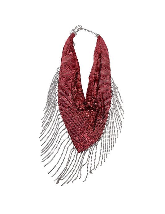 Crystal Bandana Scarf - RED / NONE - BANDANA