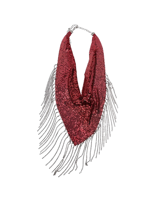 Crystal Bandana Scarf - RED / NONE - BANDANA