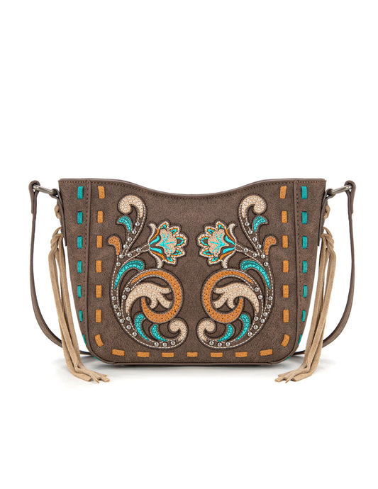 Floral Embroidered Crossbody - HANDBAGS