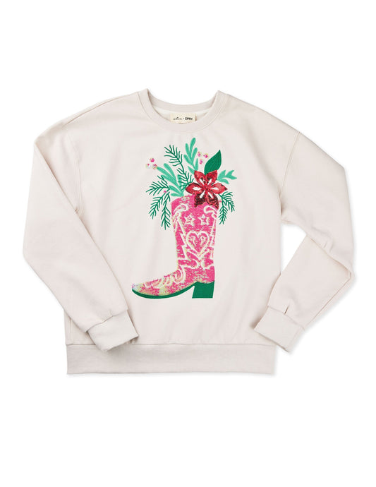 Hallmark x Opry Boot Sequin Fleece - CREW SWEATSHIRTS