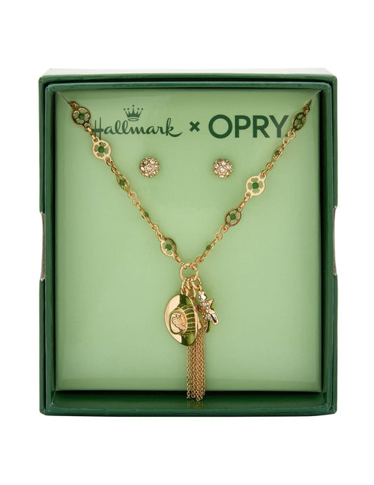 Hallmark x Opry Cowboy Hat Charm Earring Necklace Set - NECKLACE