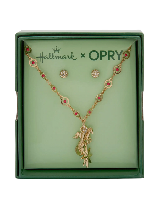 Hallmark x Opry Horse Charm Earring Necklace Set - NECKLACE