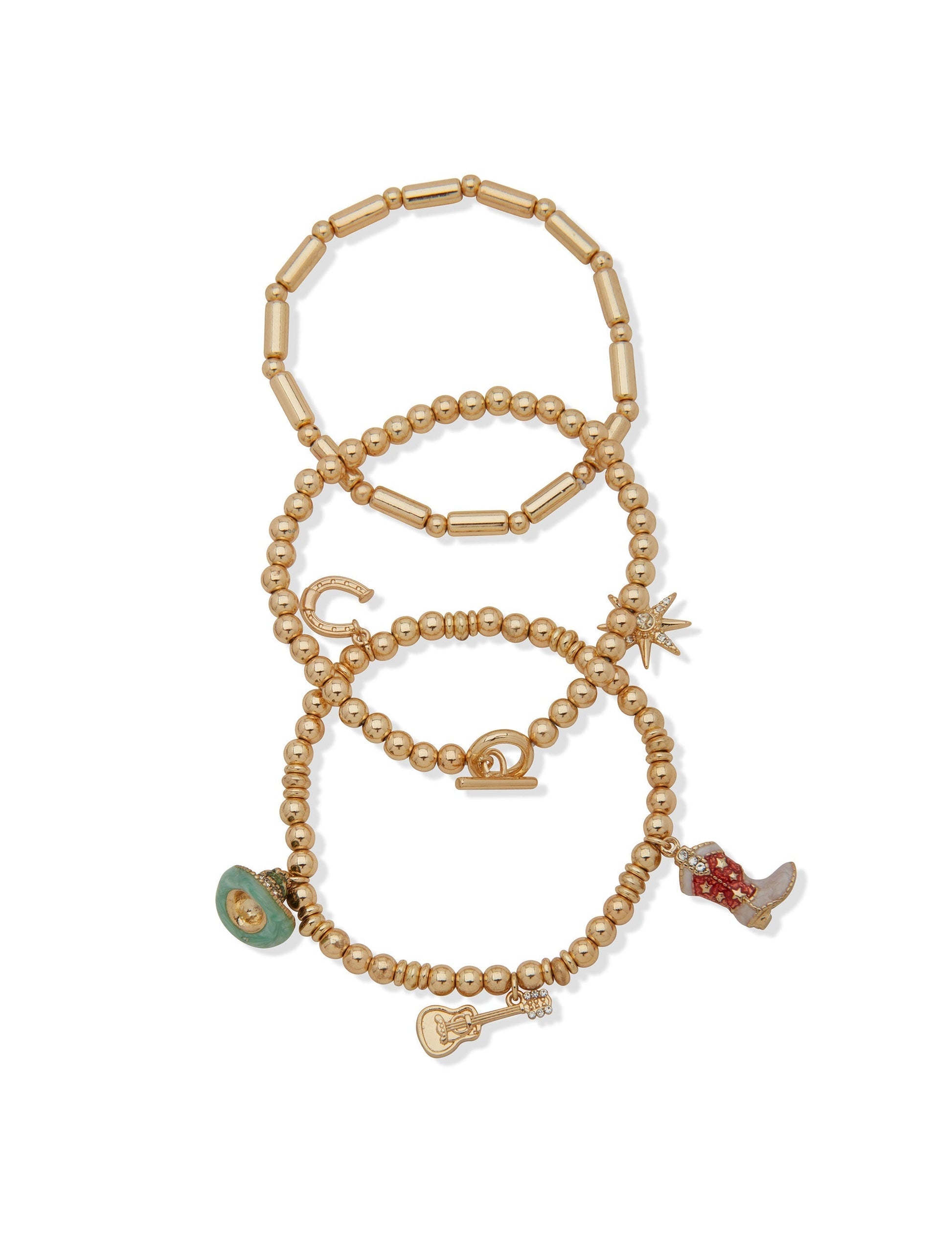 Hallmark x Opry Set of 3 Beaded Boot Charm Bracelets - BRACELETS