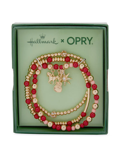 Hallmark x Opry Set of 3 Beaded Guitar Charm Bracelets - BRACELETS