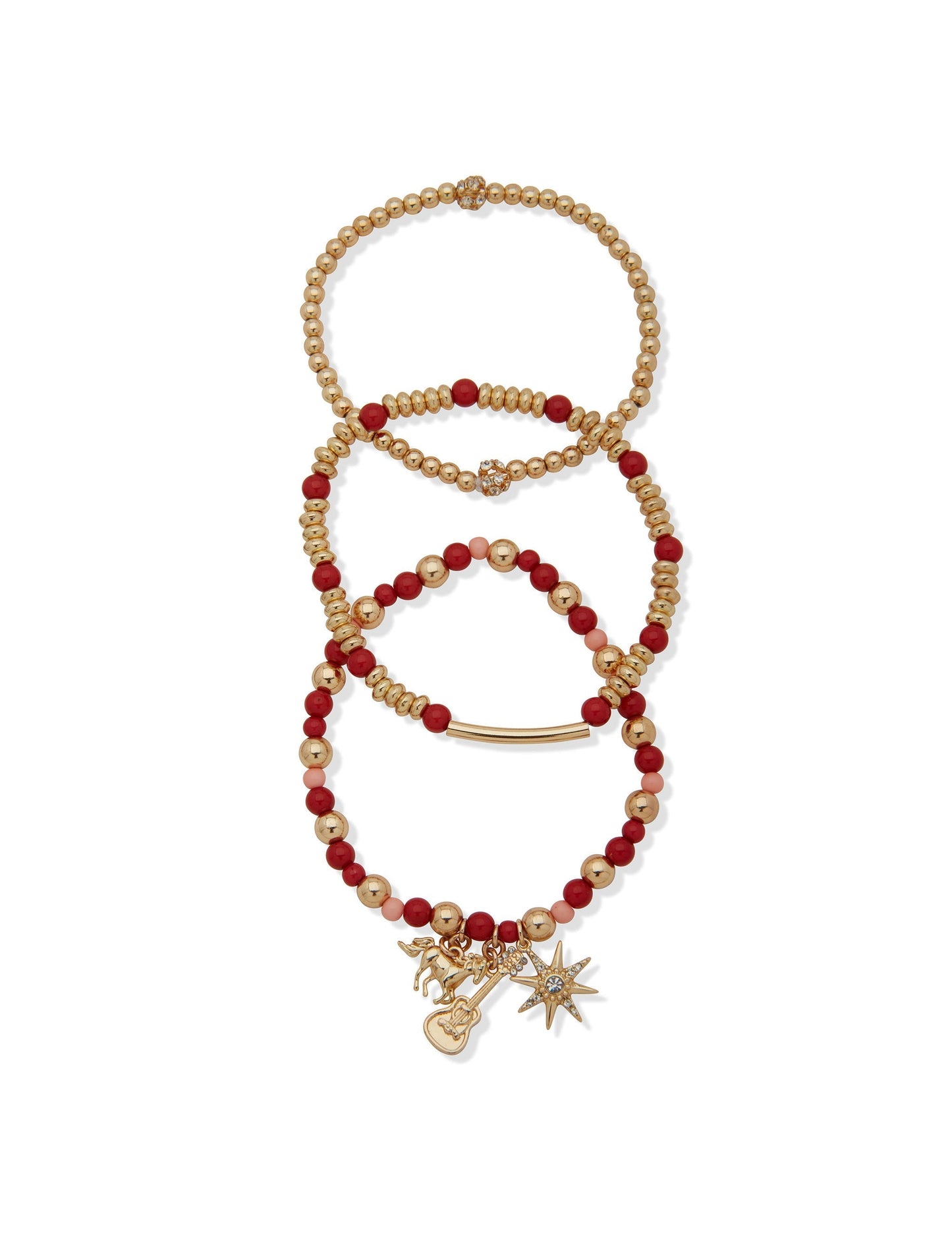 Hallmark x Opry Set of 3 Beaded Guitar Charm Bracelets - BRACELETS