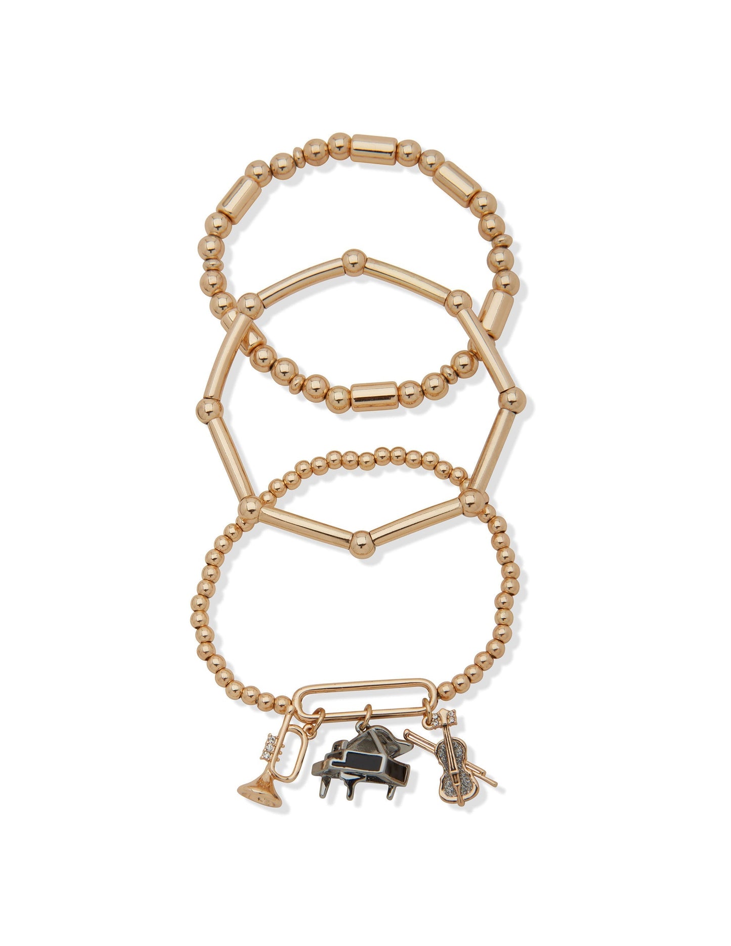 Hallmark x Opry Set of 3 Beaded Piano Charm Bracelets - BRACELETS