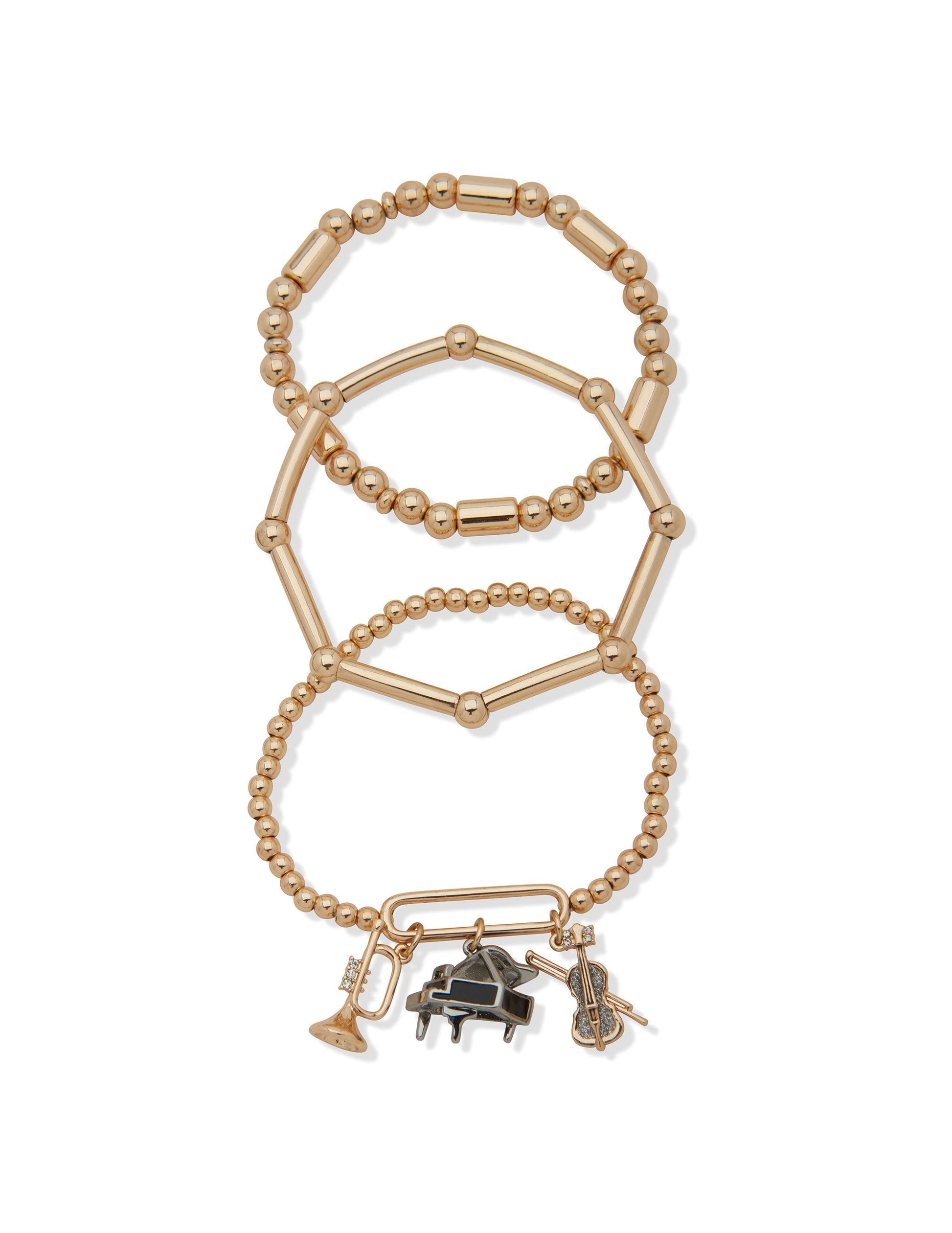 Hallmark x Opry Set of 3 Beaded Piano Charm Bracelets - BRACELETS